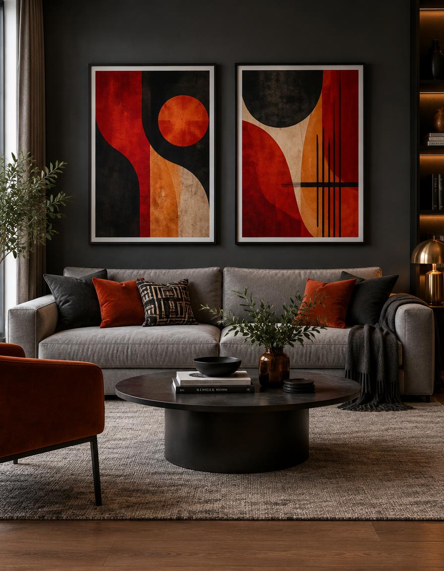 Cuadros decorativos: cuadro enmarcado de muestra sobre pared